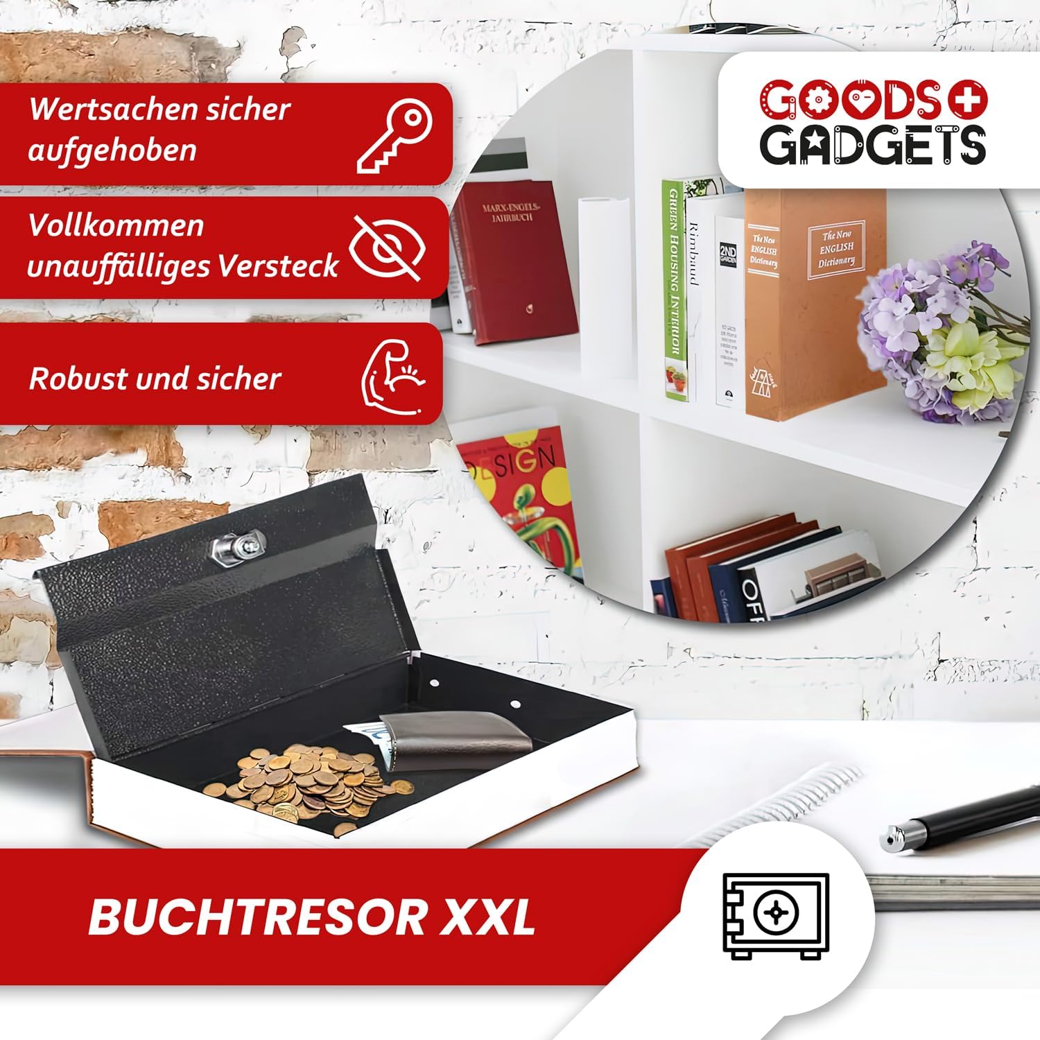 Buchtresor abschließbar – Diskreter Buchsafe mit Geheimfach