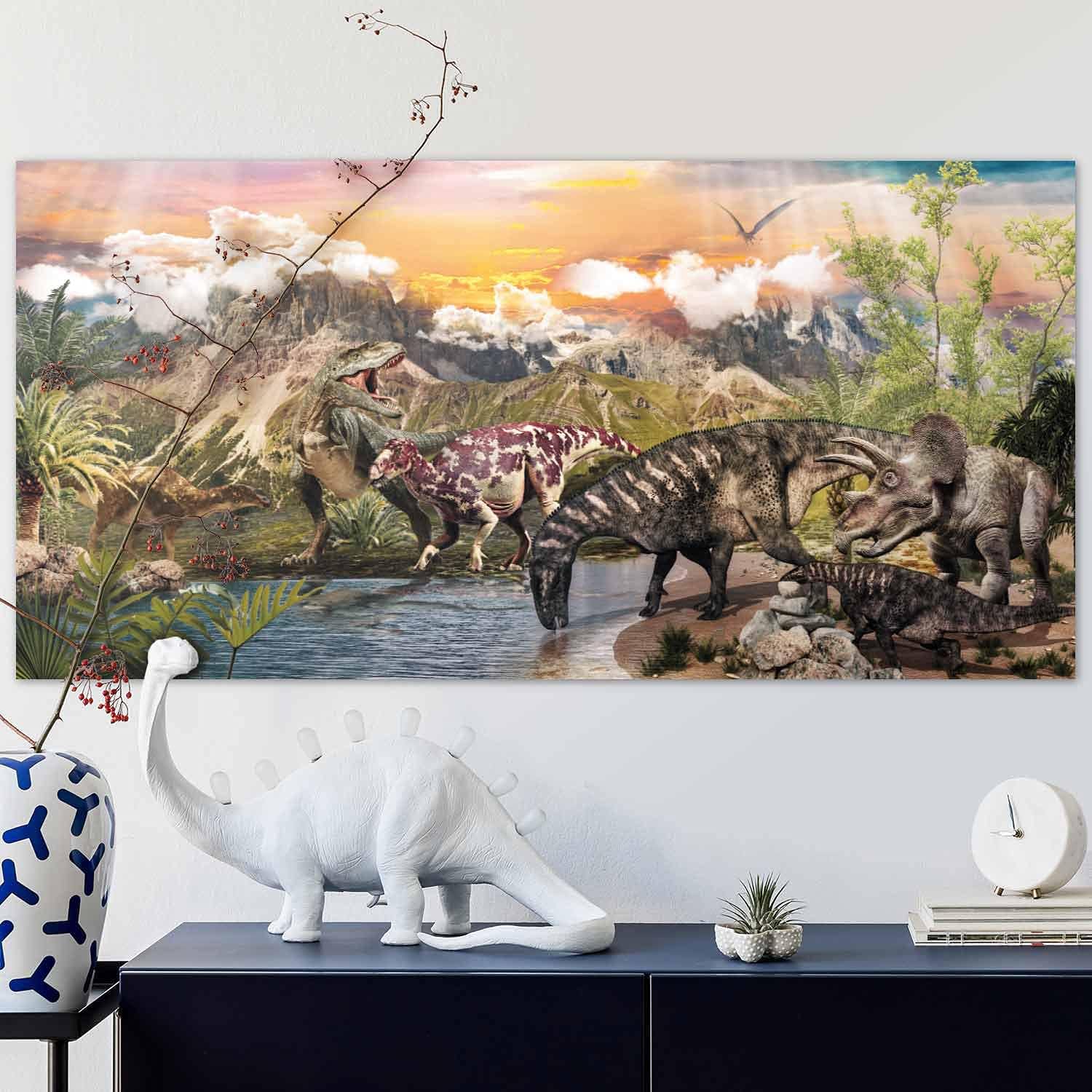 XXL Dinosaurier Poster 90x45cm - Premium Dino Wandbild für Kinder
