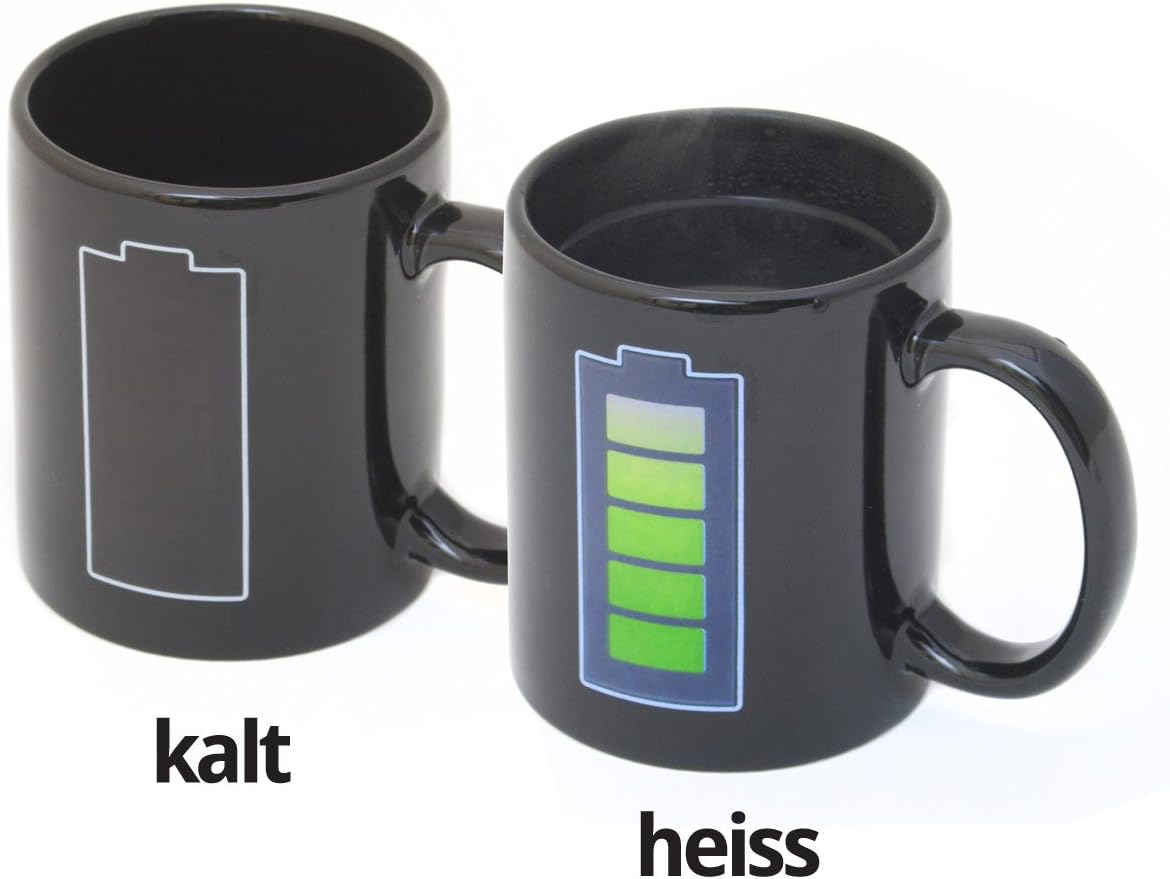 Thermo-Tasse mit Batterie-Anzeige – Magischer Kaffeebecher 300ml