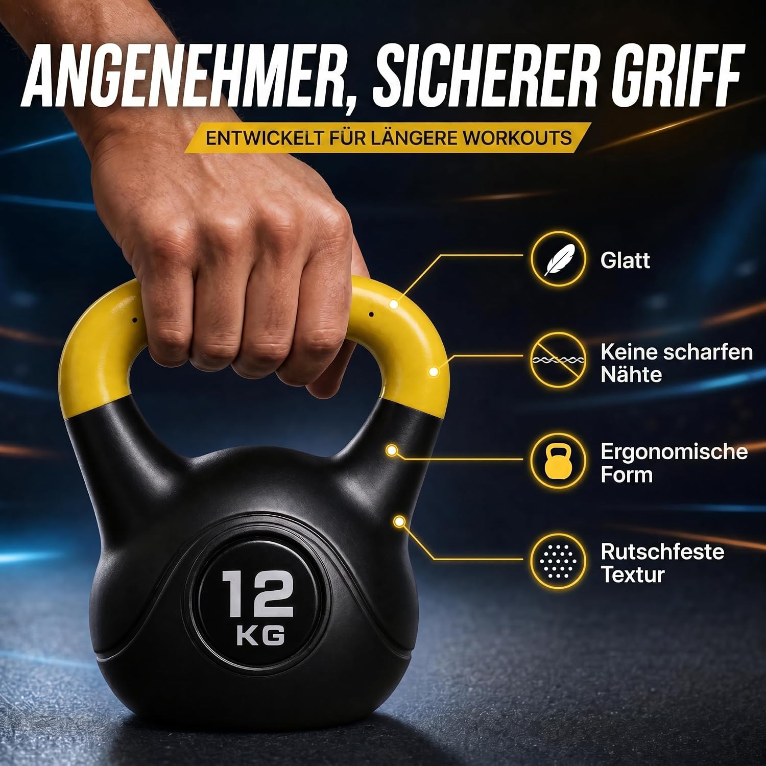 Kettlebell Kugelhantel Deluxe 2-20 kg – Bodenschonendes Krafttraining