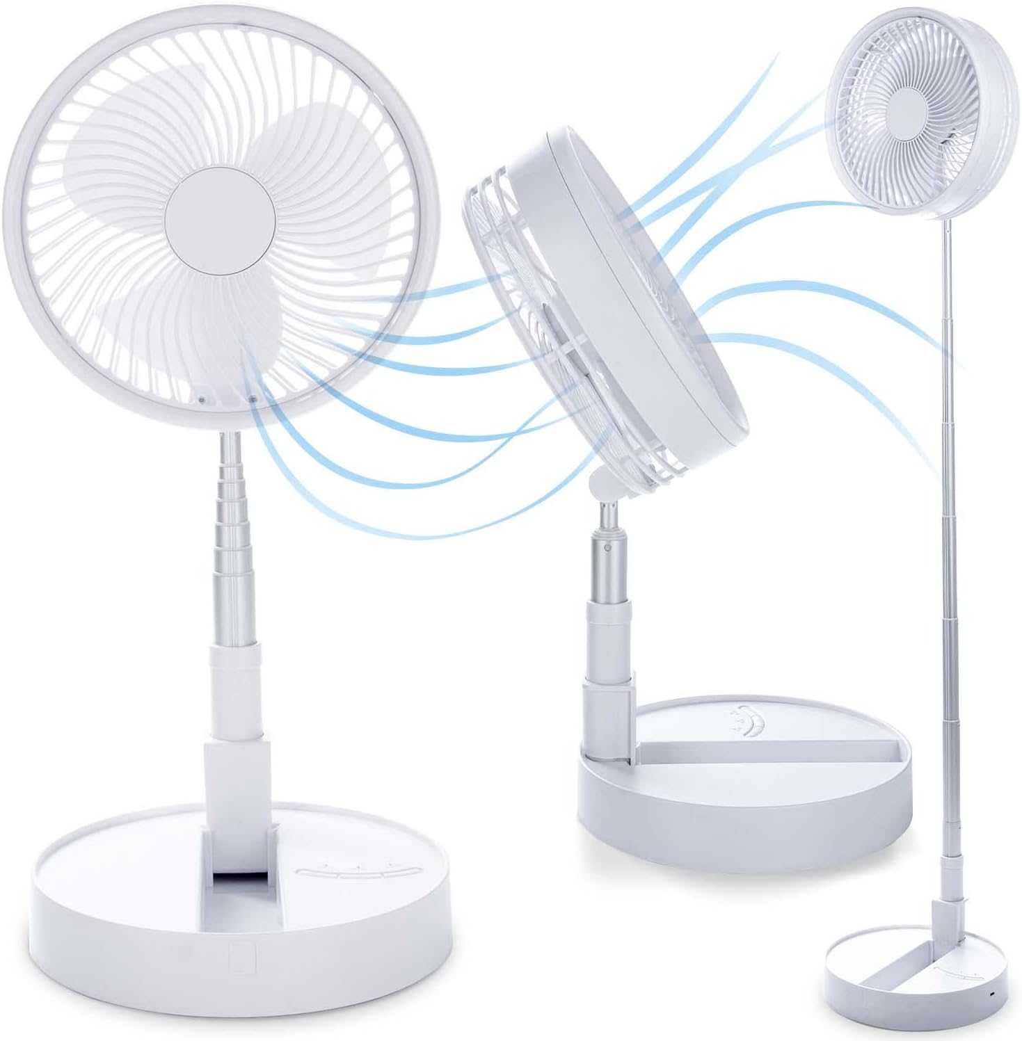 Kabelloser Tischventilator 7200 mAh Akku - Mini USB Ventilator Lüfter 3 Stufen