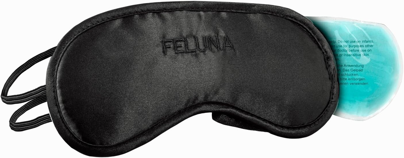Feluna Schlafmaske mit Kühlpad – Premium Satin Augenmaske