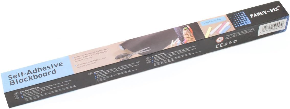 Tafelfolie Selbstklebend Schwarz 200x45cm - Matte Kreidefolie