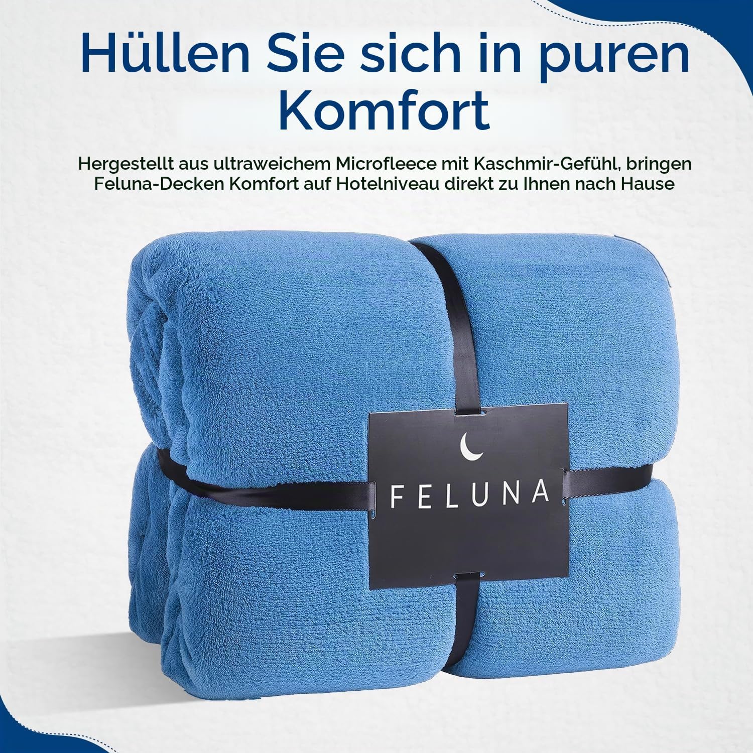 Feluna XXL Kuscheldecke 220x200 cm – Kuschelweiche Wohndecke Grau