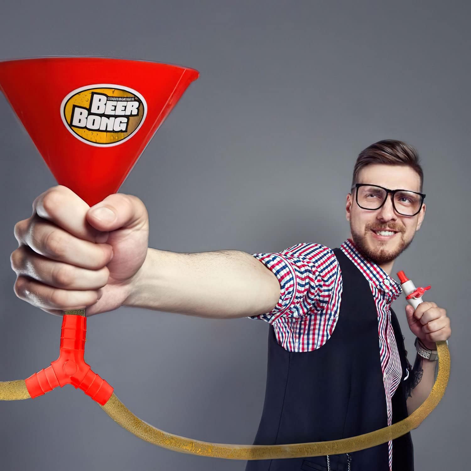 Bierbong Trichter - Party Bierstürzer mit Ventil & Schlauch