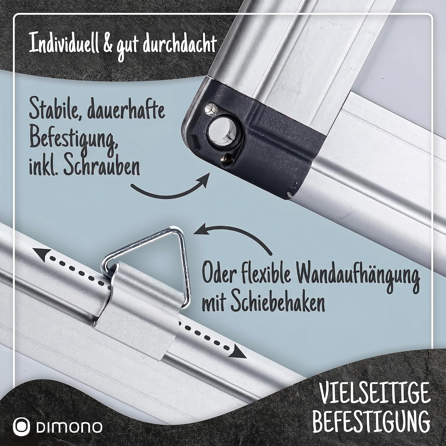 Magnetisches Whiteboard 90x60 cm mit Alurahmen & Ablage