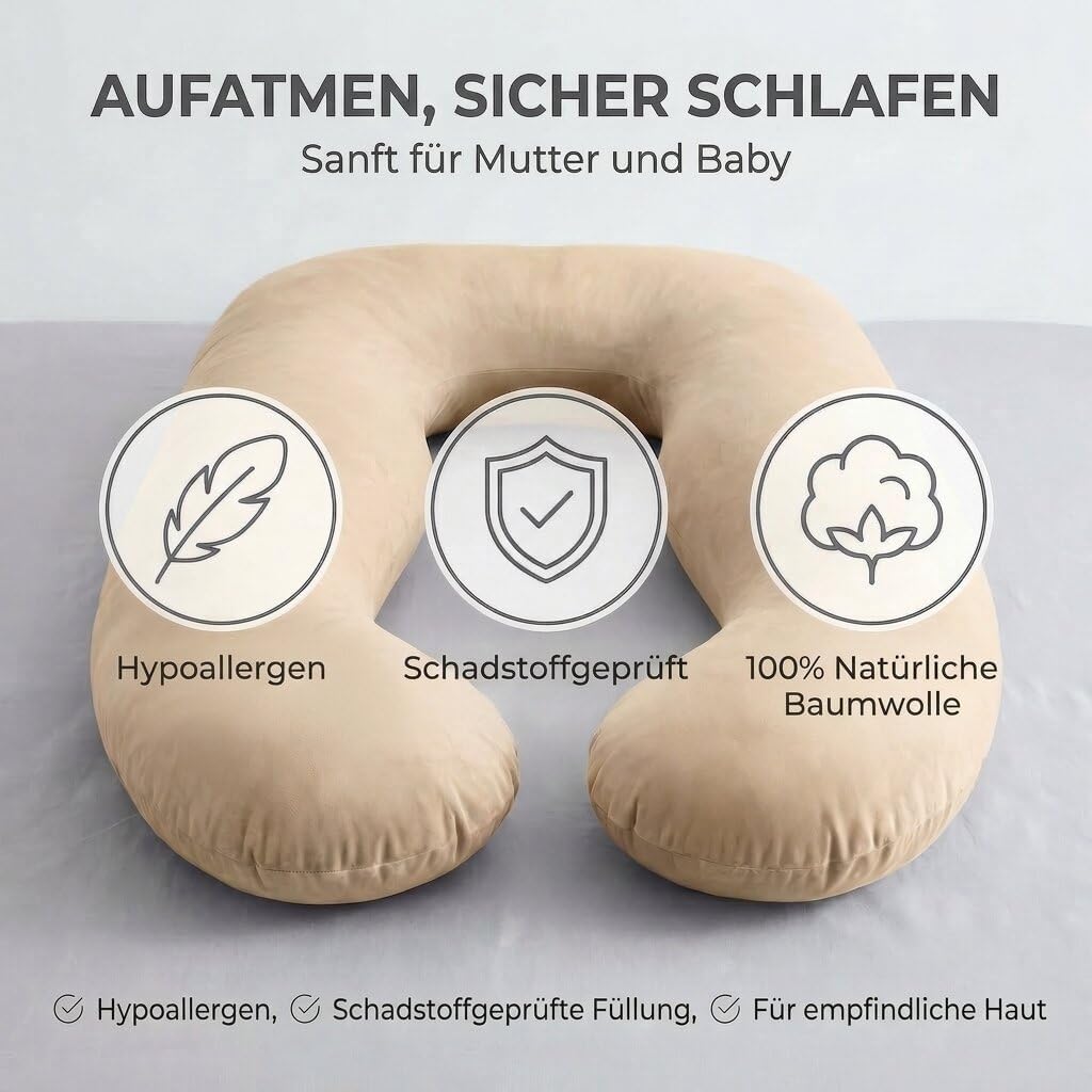 U-Form Schwangerschaftskissen & Seitenschläferkissen Stillkissen