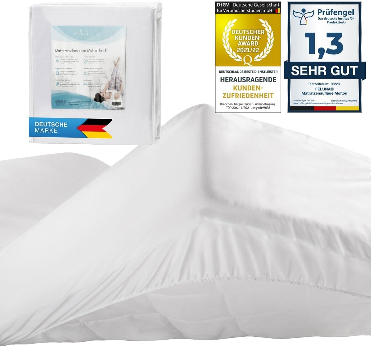 Molton Matratzenschoner 140x200cm - Wasserdichte Betteinlage