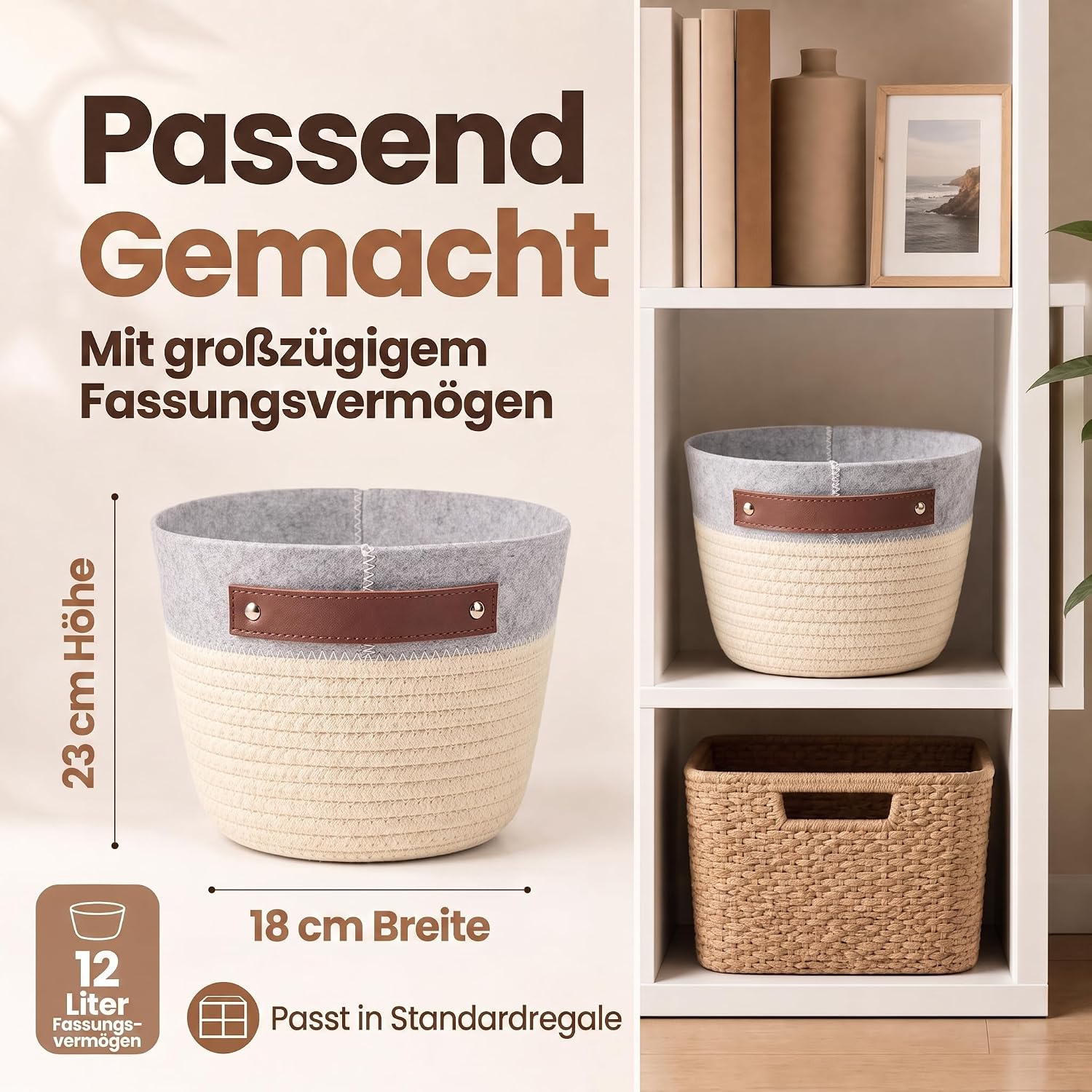 Feluna Bast-Korb - Formstabiler Aufbewahrungs- & Brotkorb