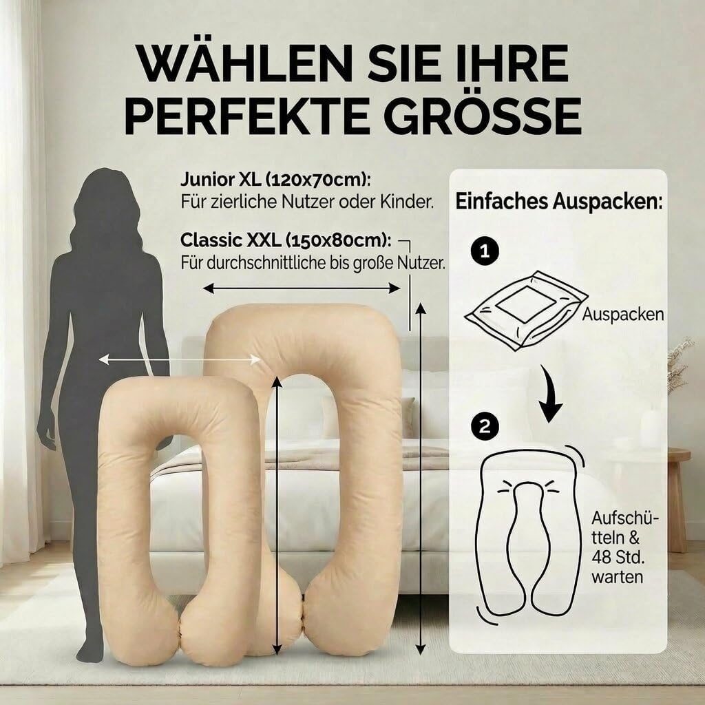 U-Form Schwangerschaftskissen & Seitenschläferkissen Stillkissen