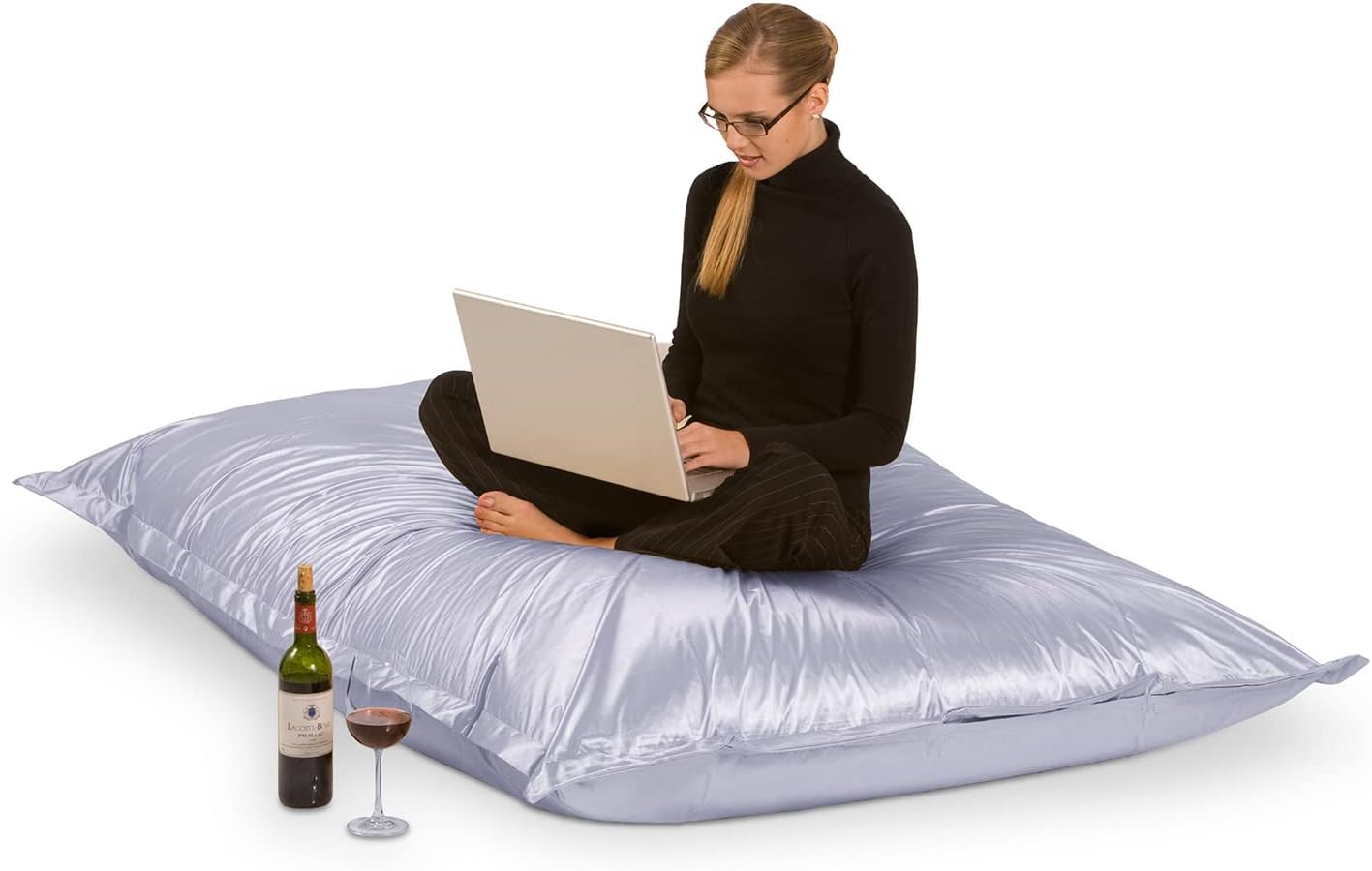 Smoothy Metallic XXL Sitzsack 400L Platin – Komfortables Sitzkissen