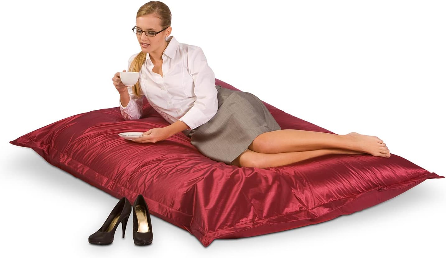 SMOOTHY Sitzsack XXL 400L - Metallic Rubin - Bequemes Lounge-Kissen