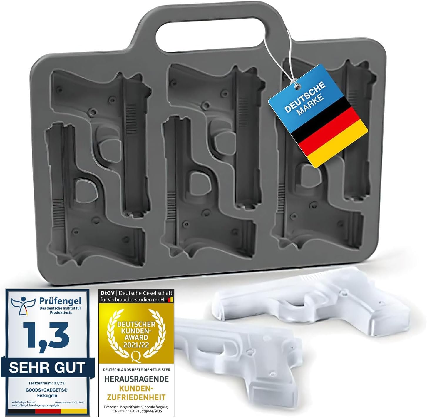 Silikon Eiswürfelform Pistole – 6er Eis-Maker für Cocktails & Party