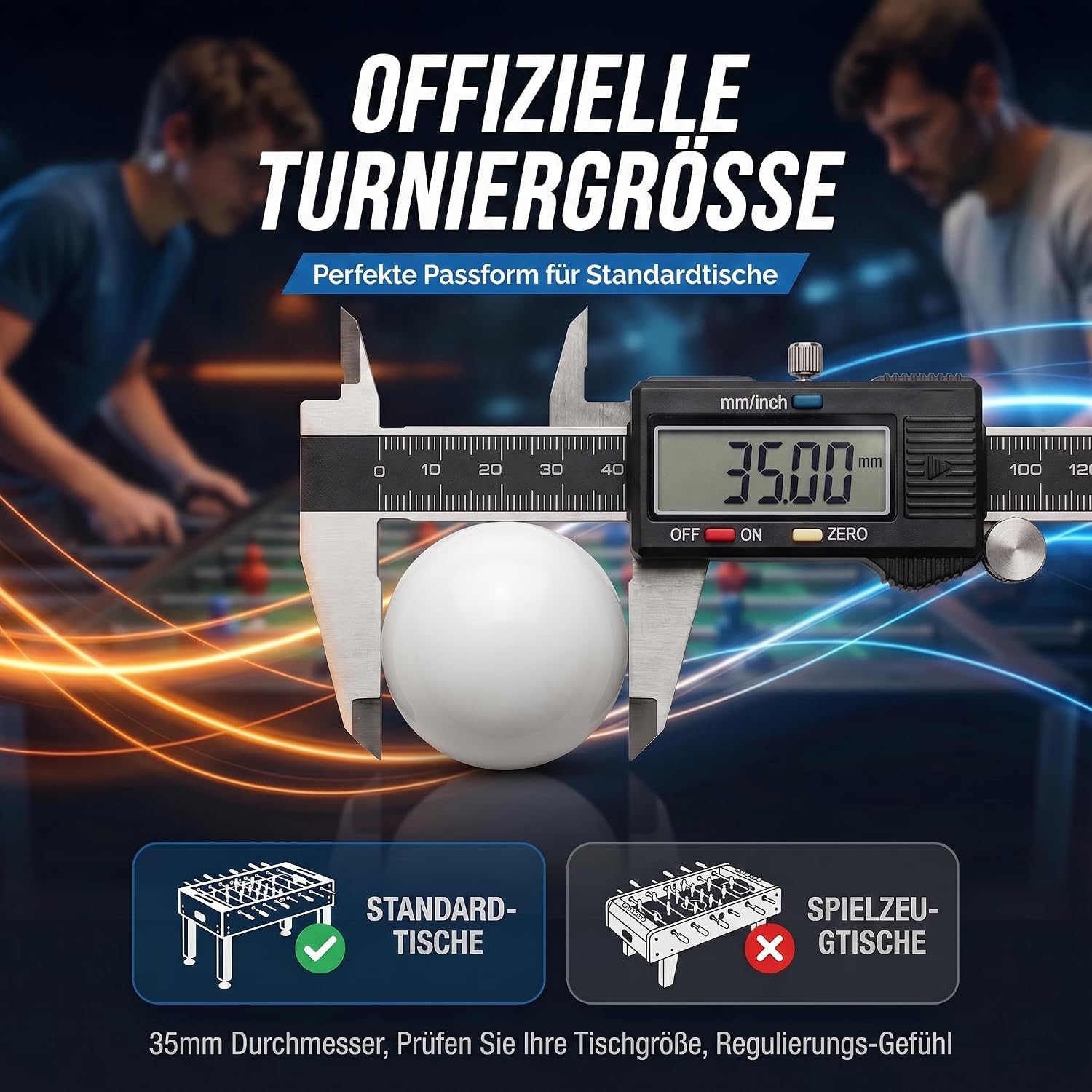 12er Set Profi Kickerbälle - 35mm Tischfußball-Bälle für Kickertische
