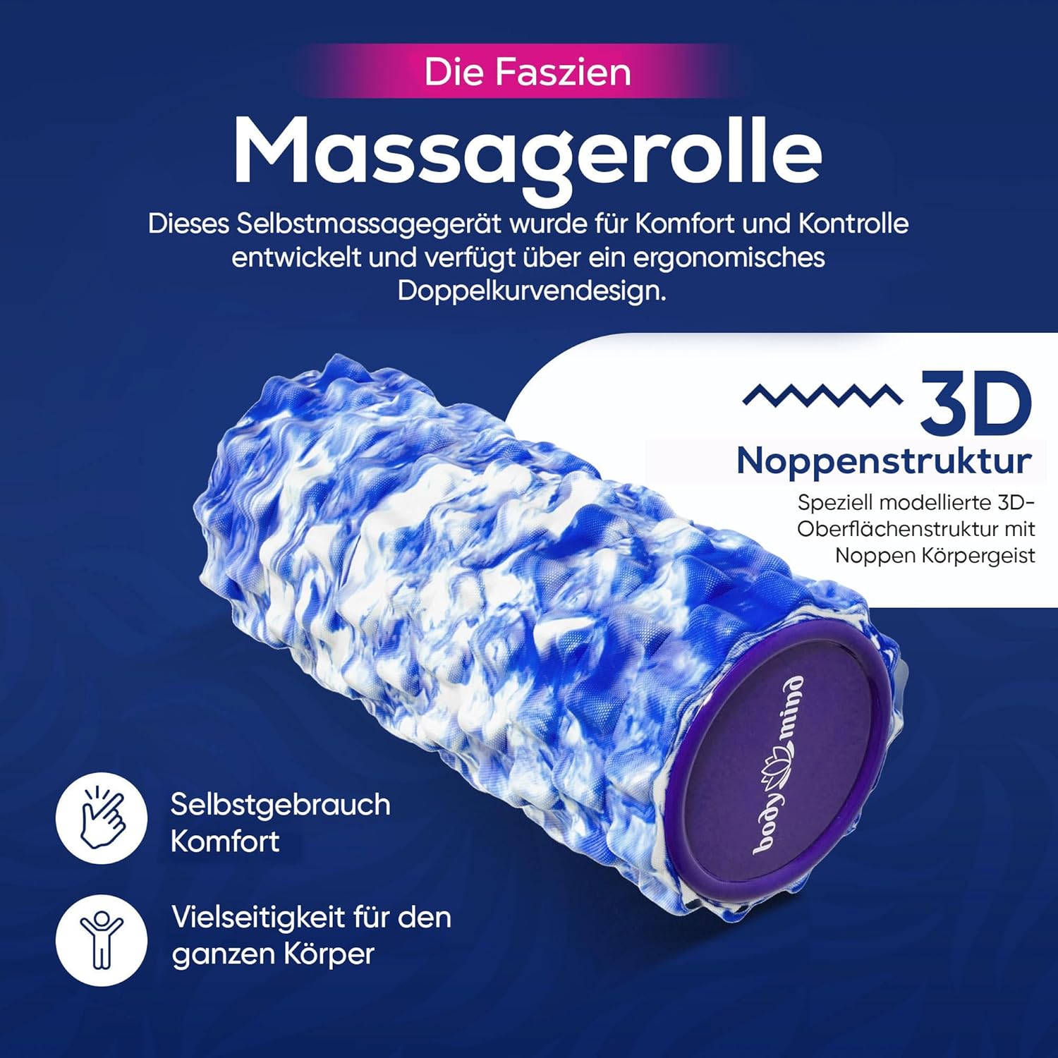 Body & Mind Faszienrolle – Massage-Rolle für Faszientraining