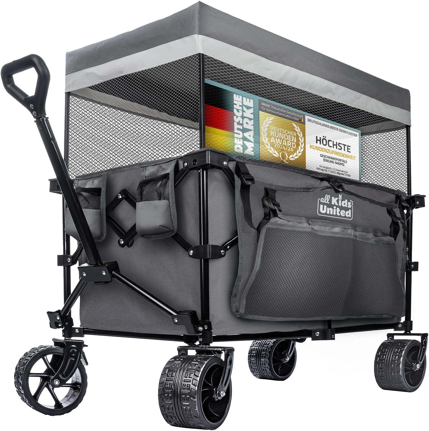 Faltbarer Bollerwagen - Strand-Buggy mit XXL Rädern & Bremse