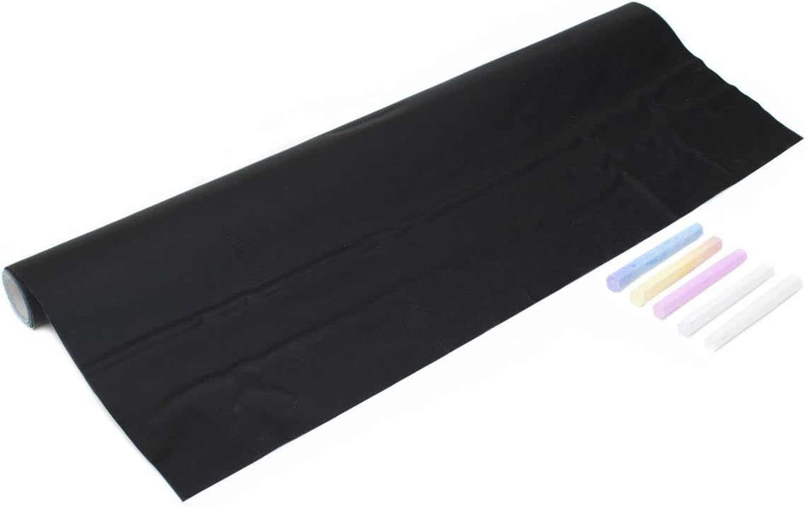 Tafelfolie Selbstklebend Schwarz 200x45cm - Matte Kreidefolie