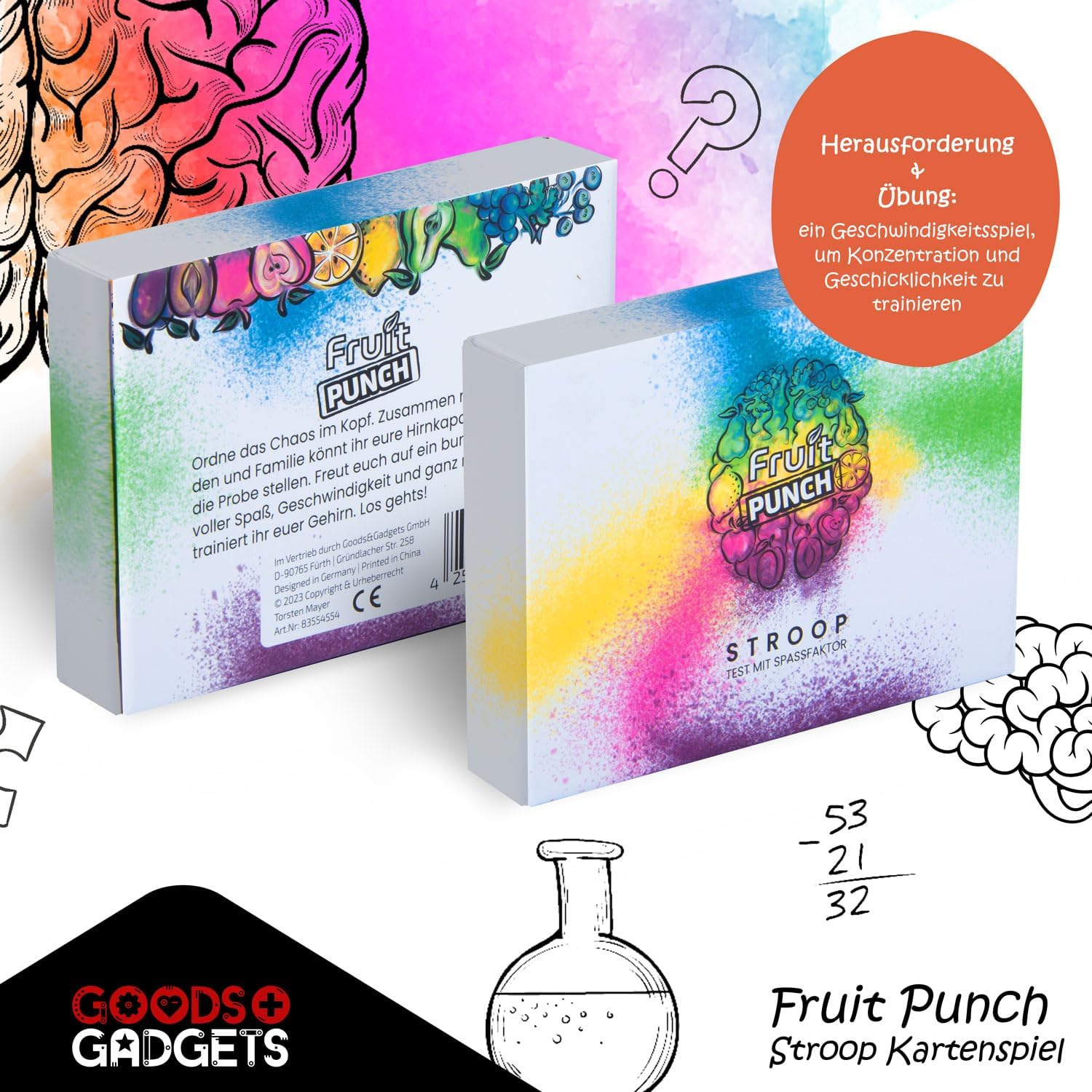 Fruit Punch Stroop-Kartenspiel – Konzentrationsspiel & Gehirntraining