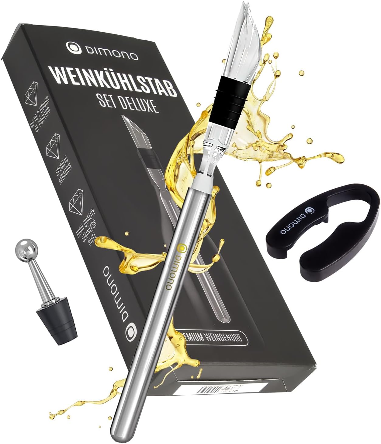 Weinkühlstab 3-in-1 Set – Weinkühler mit Belüfter & Ausgießer