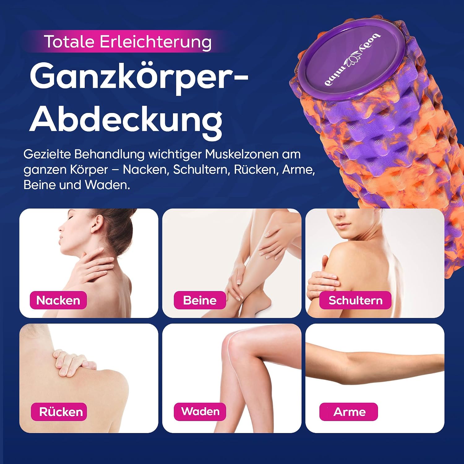 Body & Mind Faszienrolle – Massage-Rolle für Faszientraining
