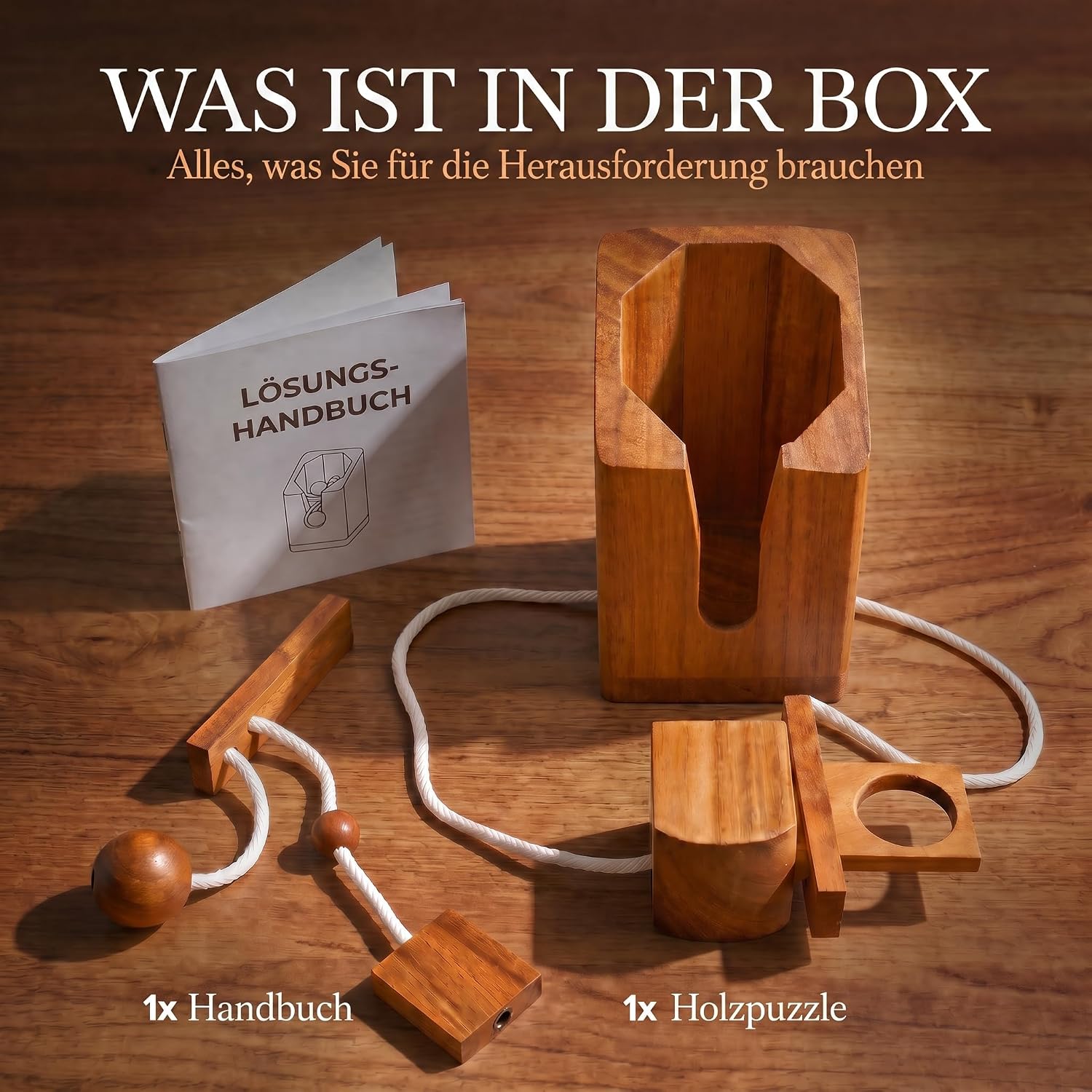 Flaschenpuzzle Holz - Flaschen-Tresor Geduldsspiel Geschenk