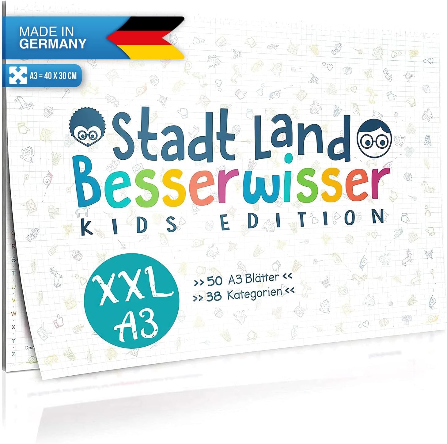 Stadt, Land, Besserwisser XXL – DIN A3 Spielblock für Familien