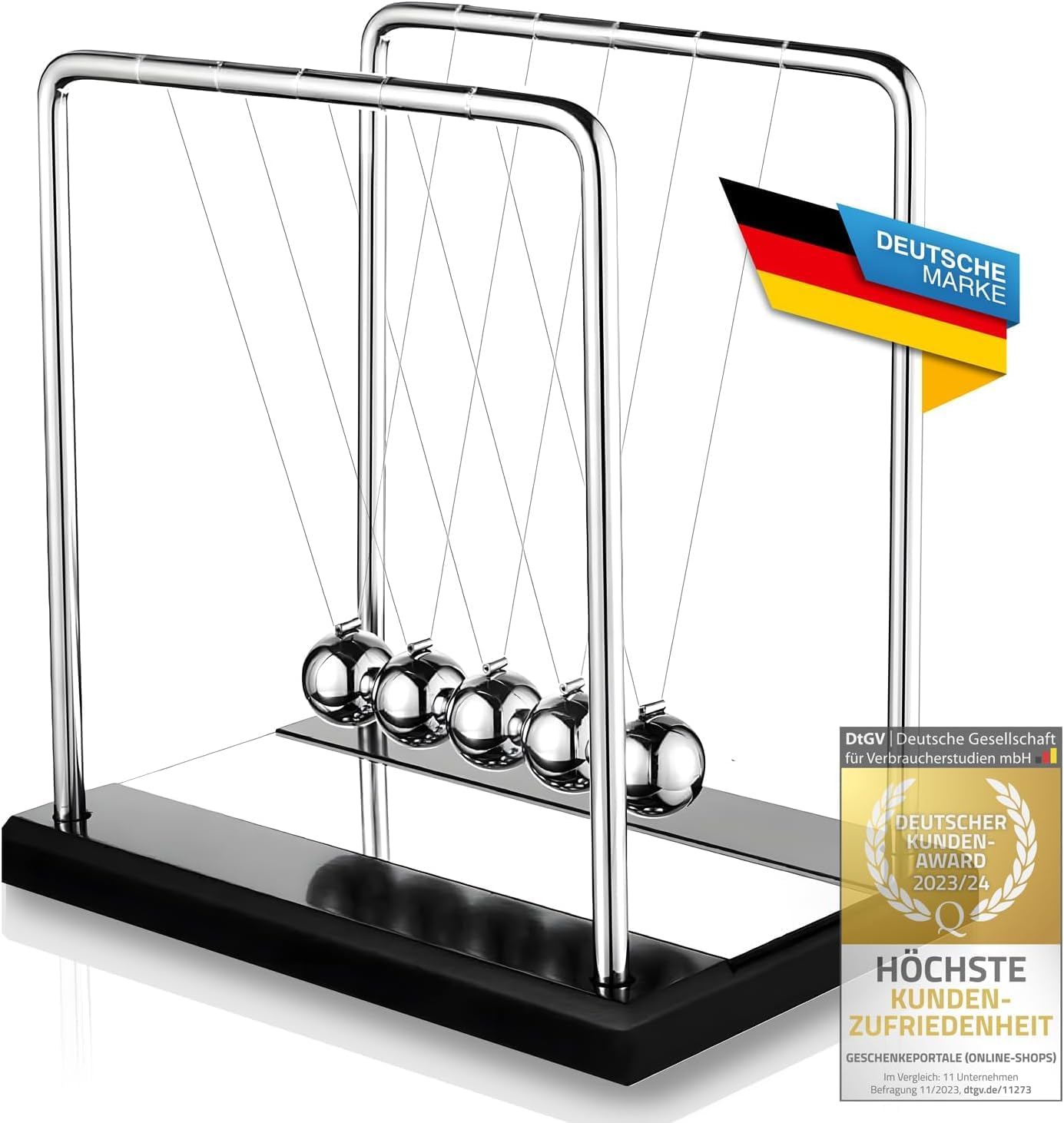 Newton Pendel - Edles Kugelstoßpendel für Büro & Schreibtisch