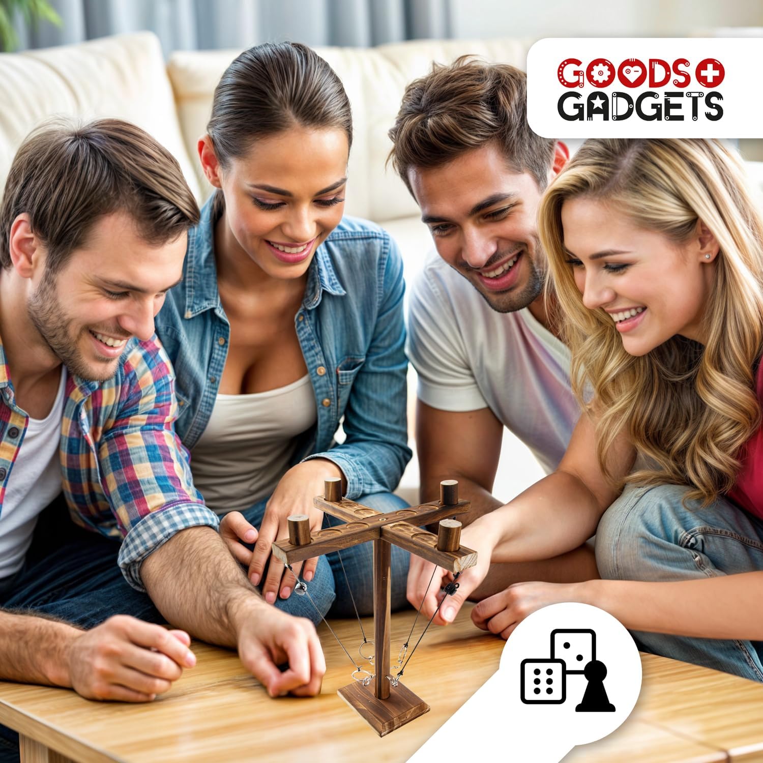 Ringwurf-Spiel Deluxe 2.0 aus Holz – Spannendes Party-Haken-Spiel