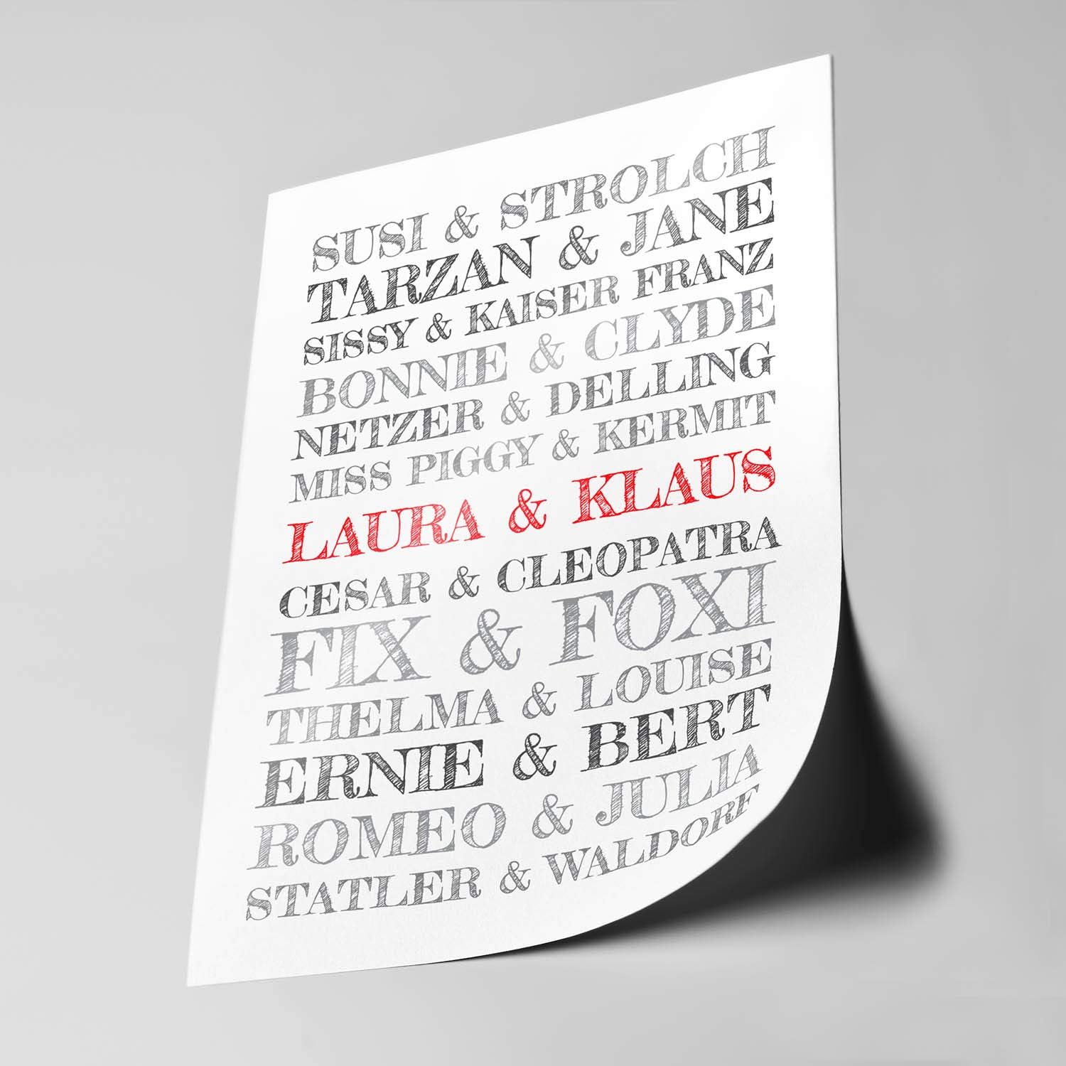 Personalisiertes Traumpaar Poster - Kunstdruck für Verliebte