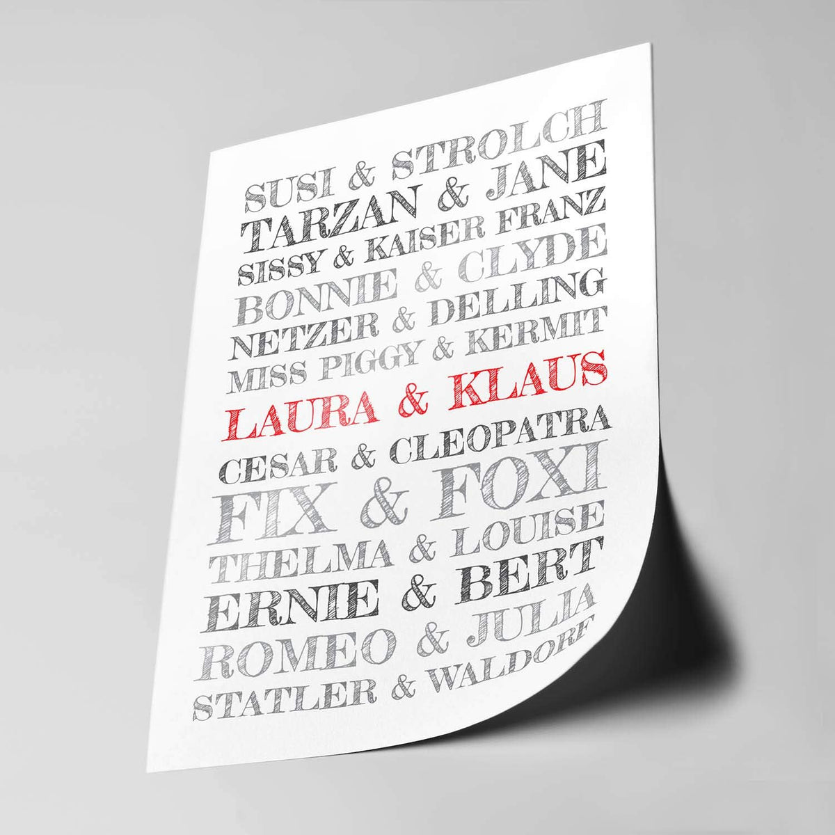Personalisiertes Traumpaar Poster - Kunstdruck für Verliebte