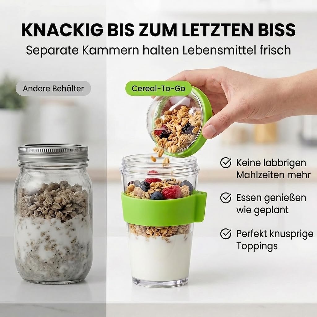 Joghurt- & Müsli-Becher für Unterwegs - 2-in-1 Müsli 2 go Becher Blau