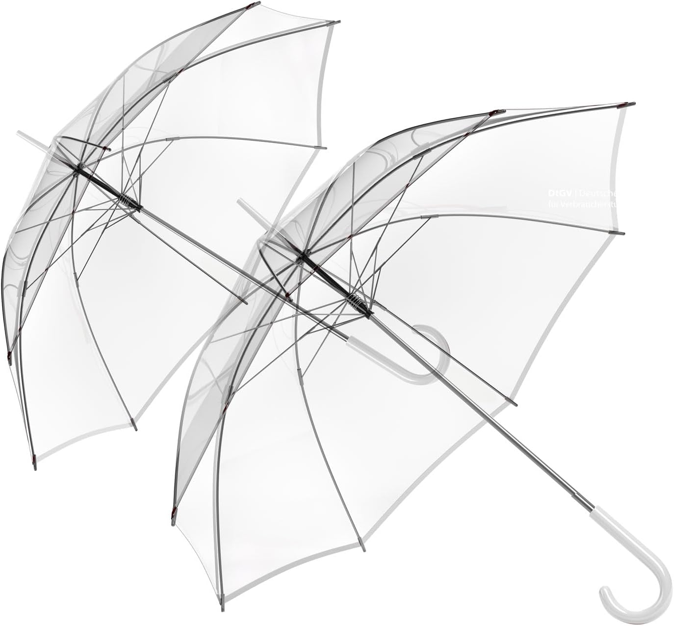 Transparenter Regenschirm 100cm - Durchsichtiger Stockschirm Elegant