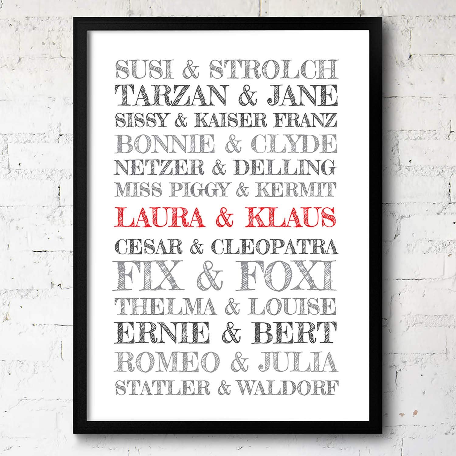 Personalisiertes Traumpaar Poster - Kunstdruck für Verliebte