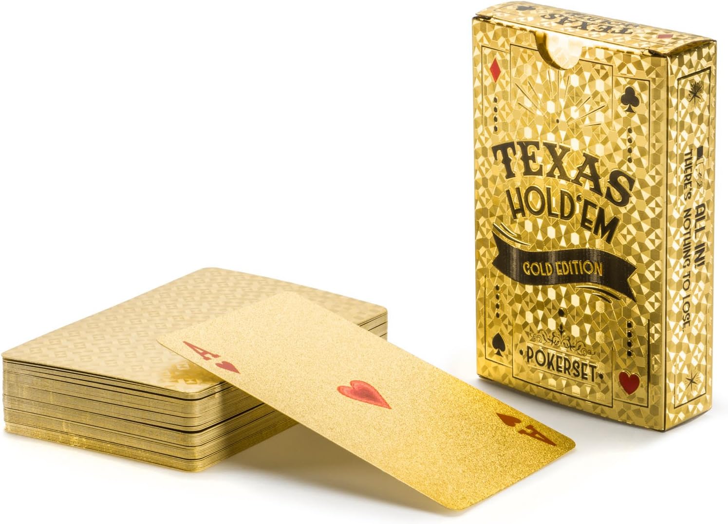 Goldene Pokerkarten - 100% Wasserdichte Luxus Spielkarten Gold