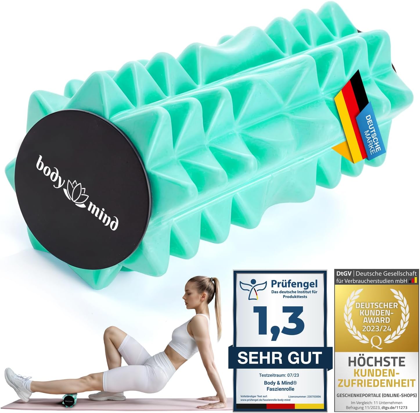 Body & Mind Mini-Faszienrolle für gezielte Muskelentspannung 15 cm