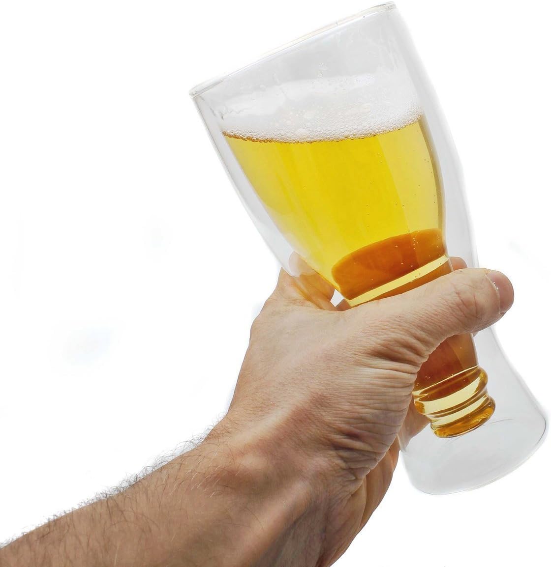 2er Set Doppelwandige Biergläser - Bierflaschen-Design Thermoglas
