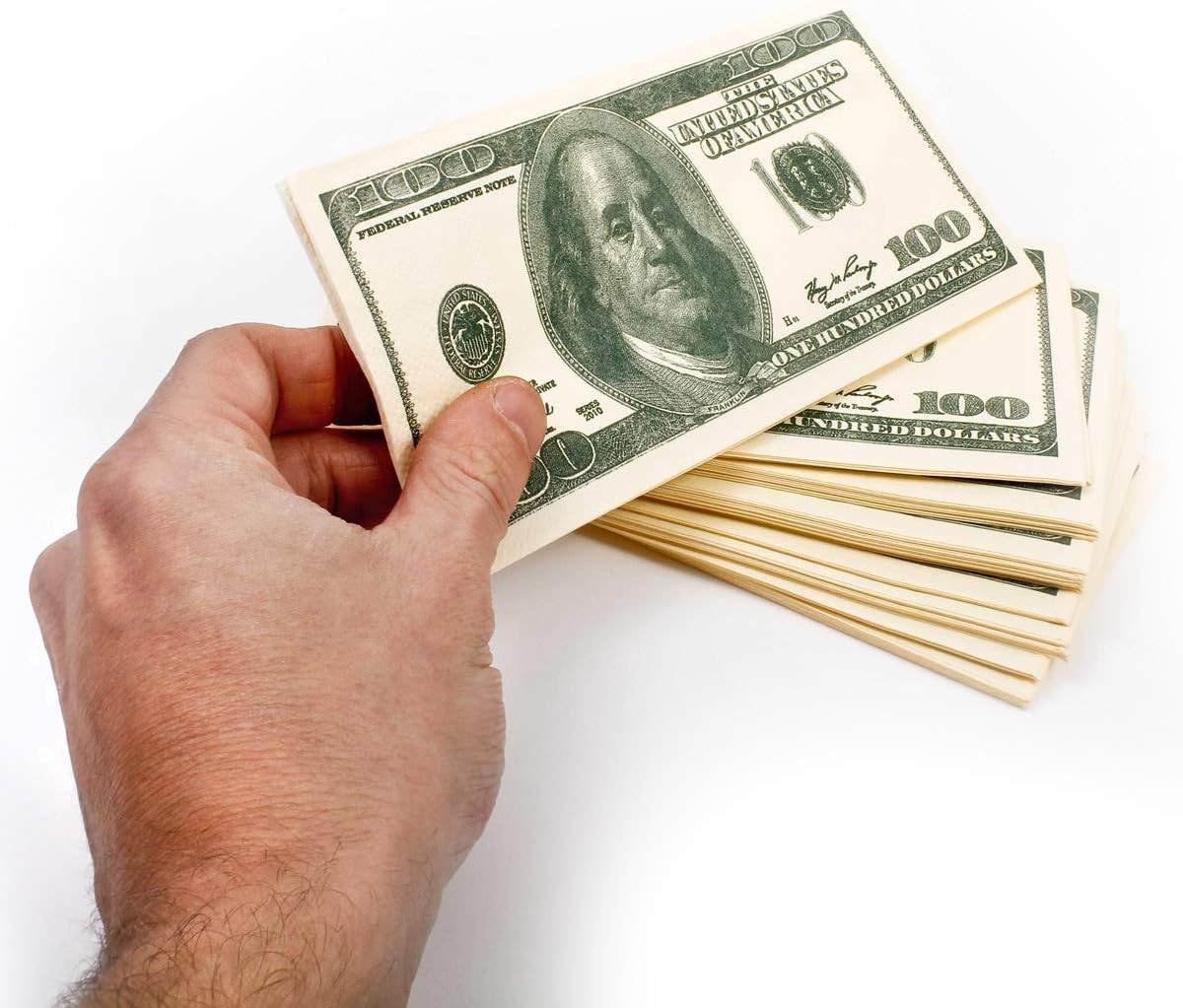 Dollarschein-Servietten - 100-Dollar-Note Papierservietten 33x33cm