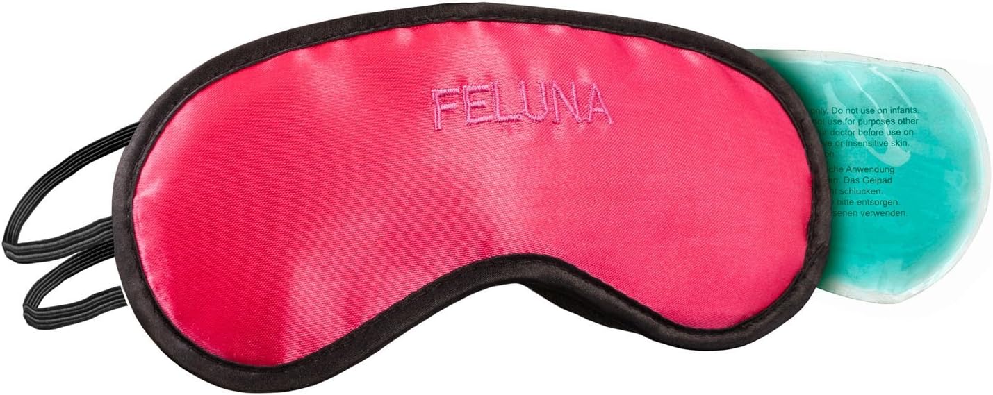 Feluna Schlafmaske mit Kühlpad – Premium Satin Augenmaske