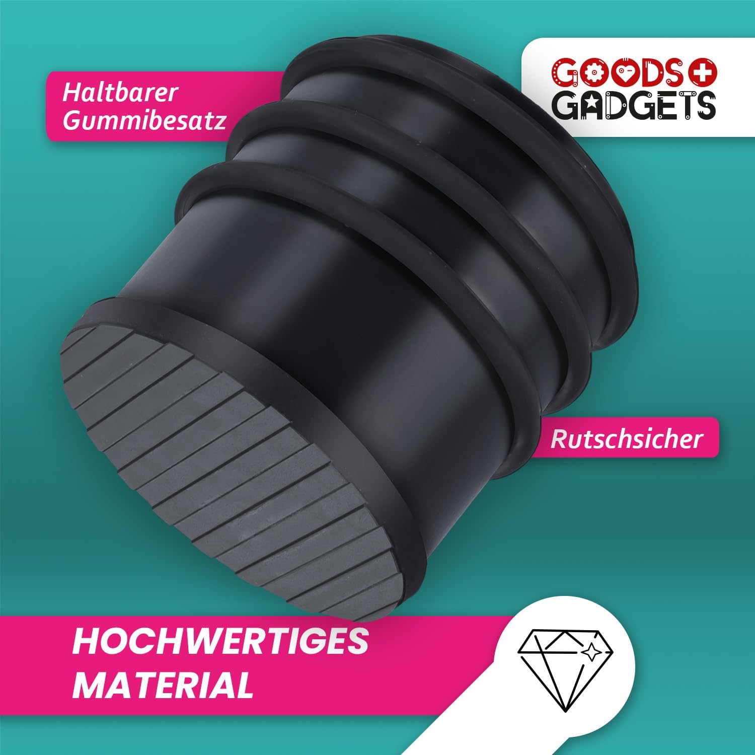Edler Edelstahl Türstopper - Schwerer Boden-Türpuffer mit Gummiring