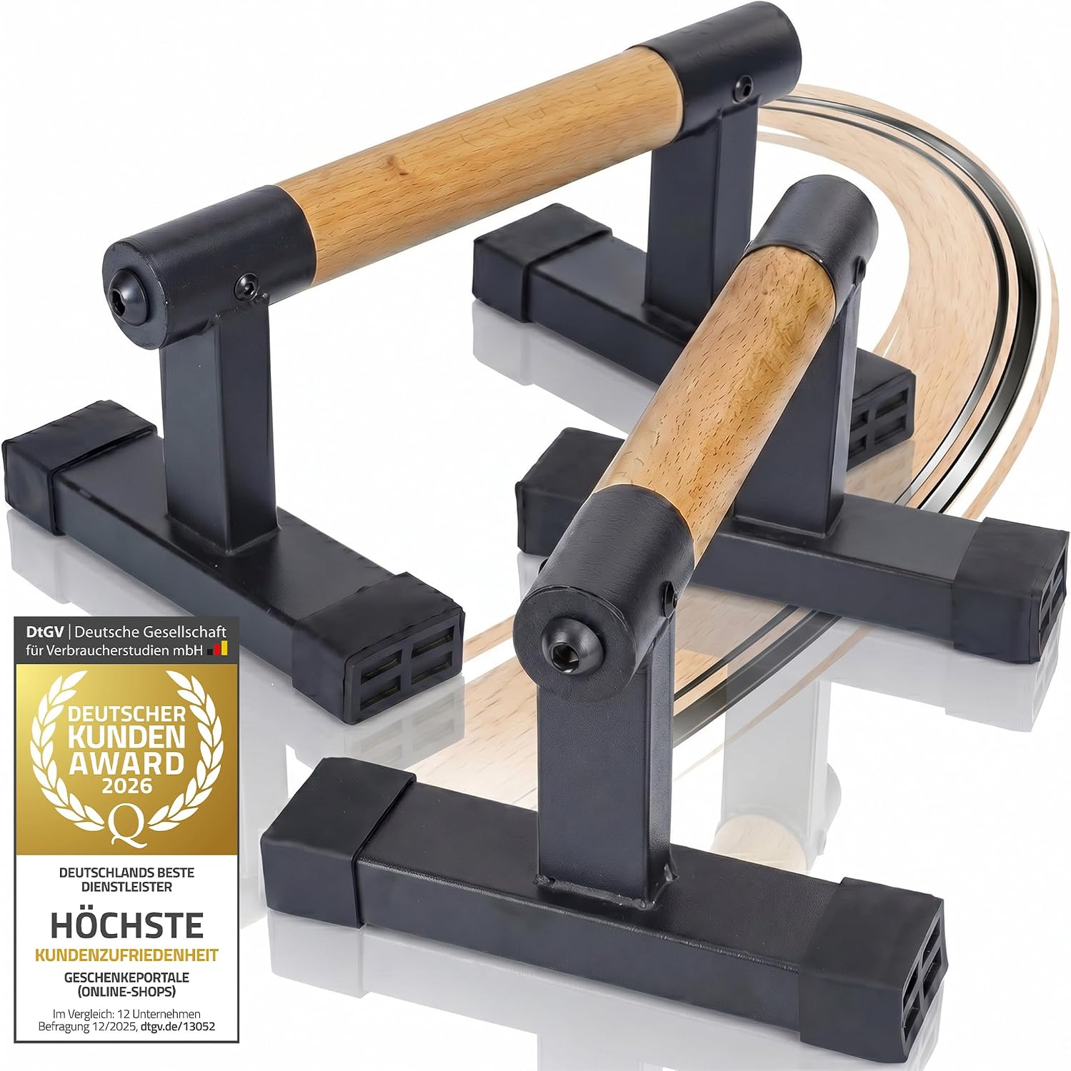 Parallettes Liegestützgriffe - Ergonomische Holzgriffe für Calisthenics