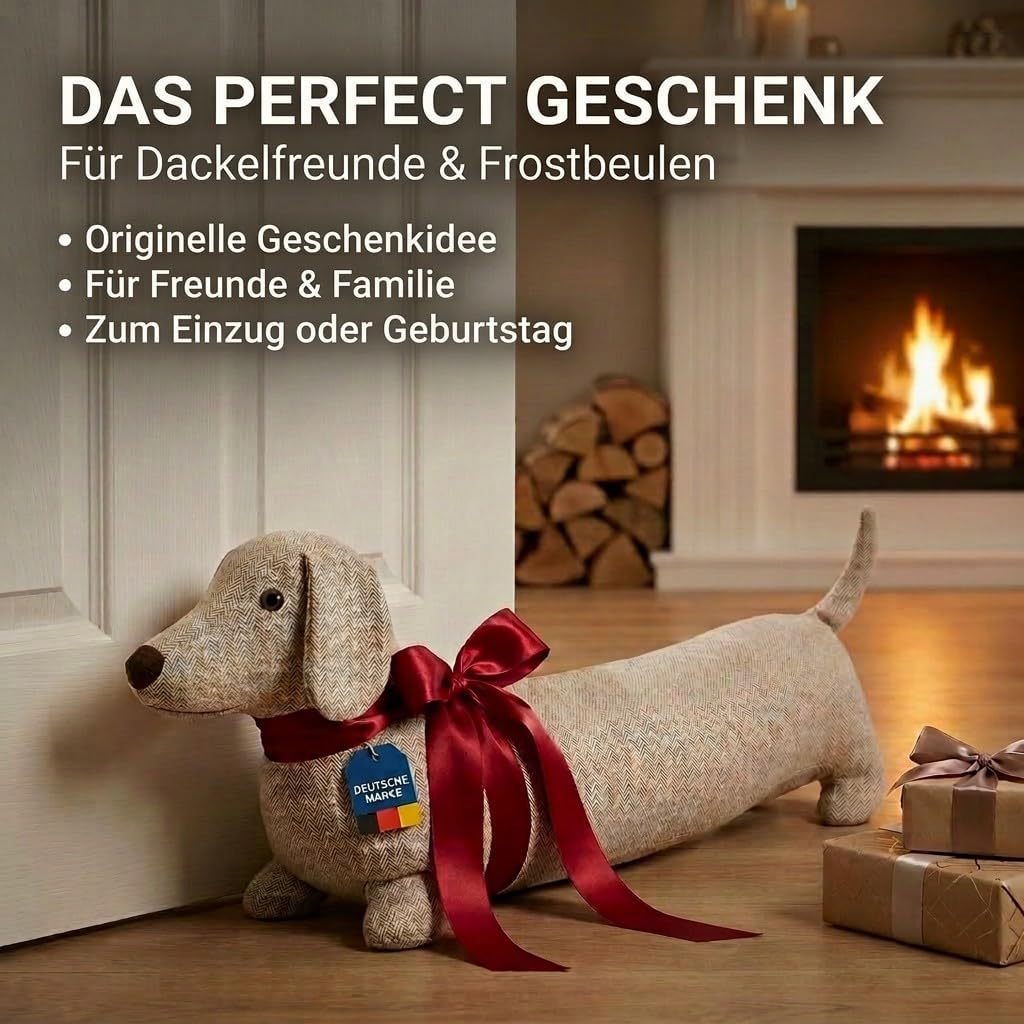 Dackel Zugluftstopper XXL – 93 cm langer, schwerer Türstopper