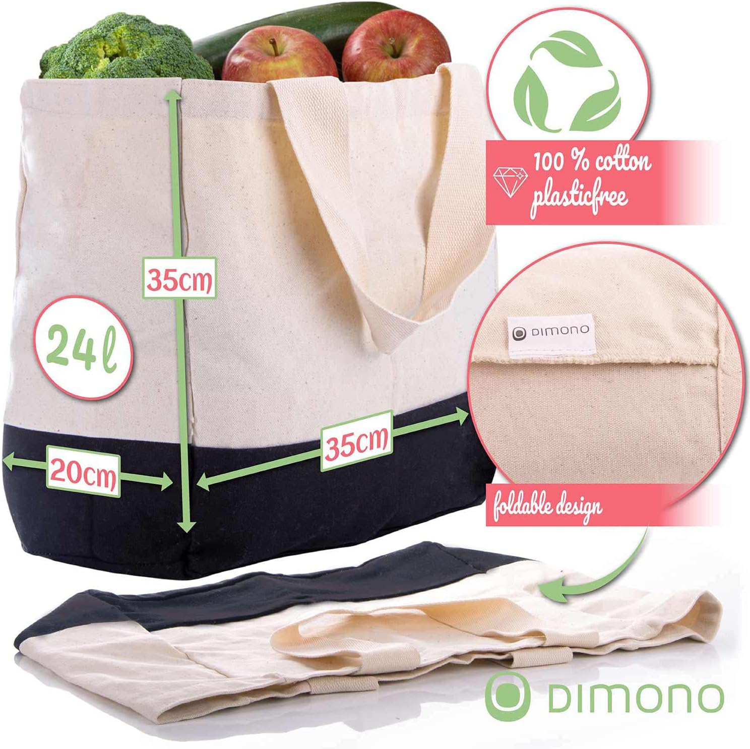 Nachhaltige Baumwolltasche - Robuster Shopper mit verstärkten Nähten
