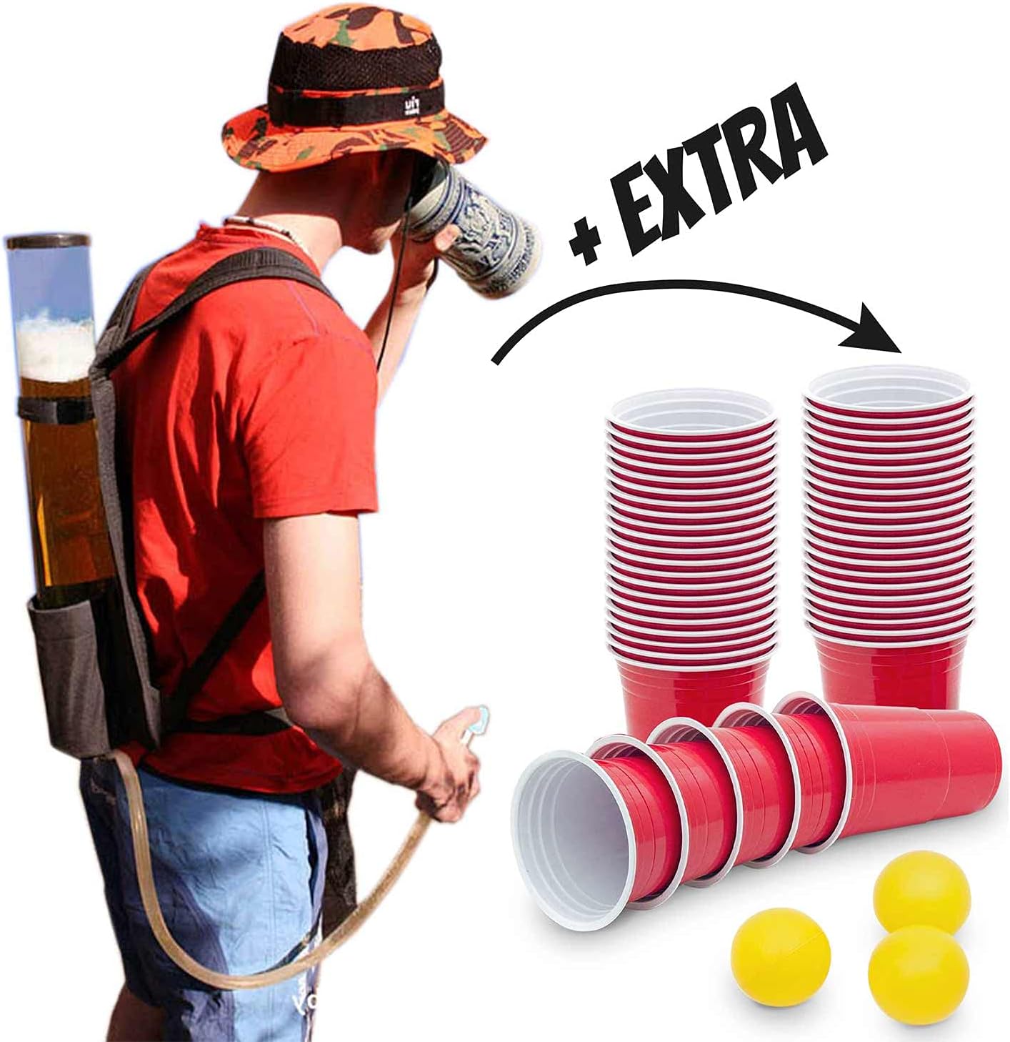Bier-Rucksack mit Zapfsystem - 3 Liter Getränke-Rucksack für Partys