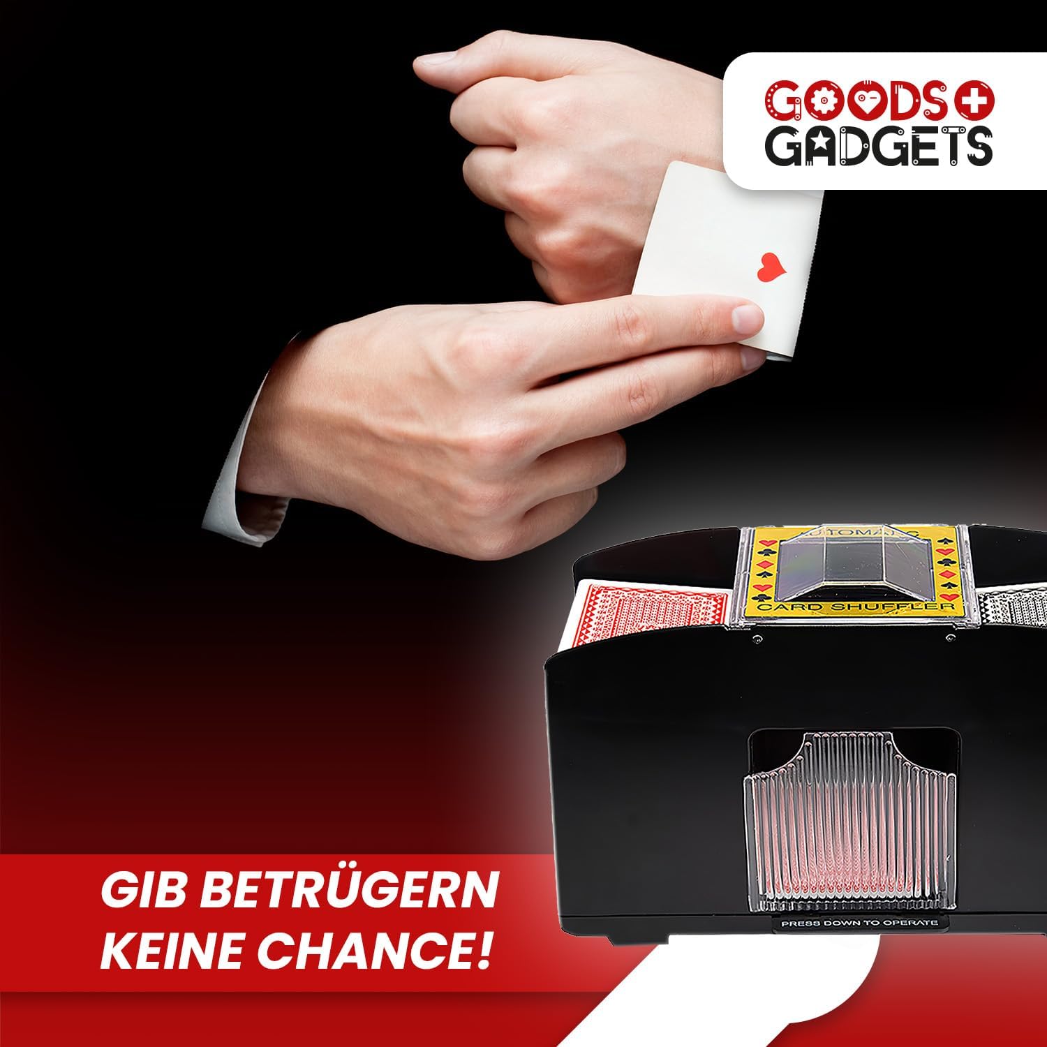 Automatischer Kartenmischer für 2 Decks - Elektrische Mischmaschine
