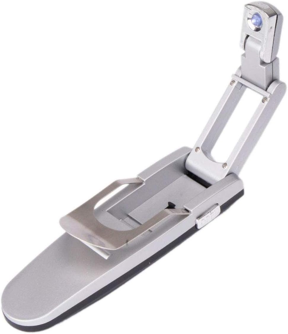 Premium LED Leselampe - Silberne Buchleuchte mit sicherem Clip
