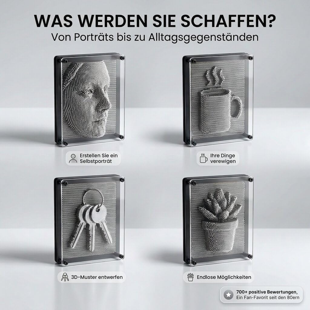 Pinart Nagelbild XXL - 3D Nagelbrett für kreative Abdrücke