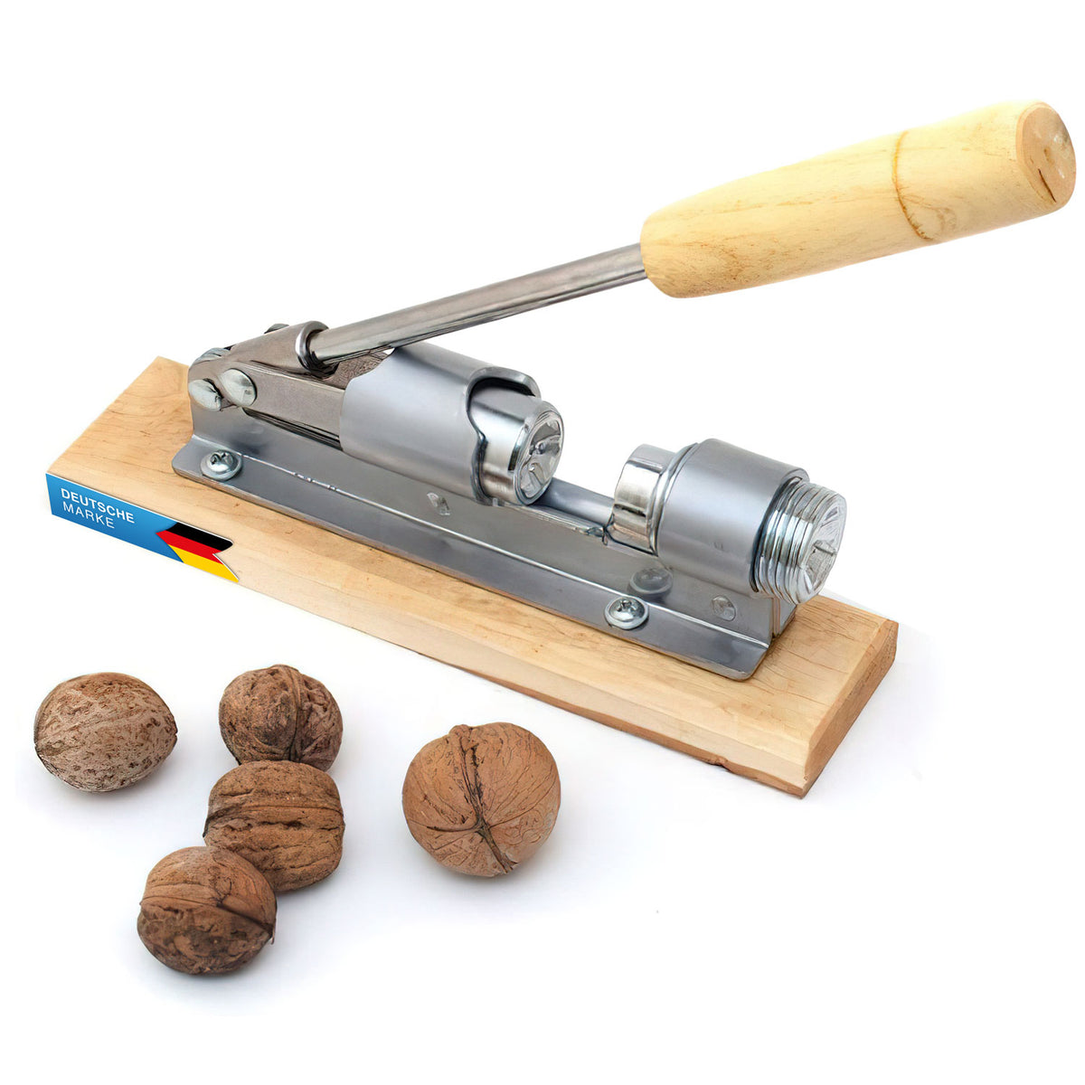 Retro Nussknacker aus Edelstahl mit Hebel-Funktion - Verstellbar