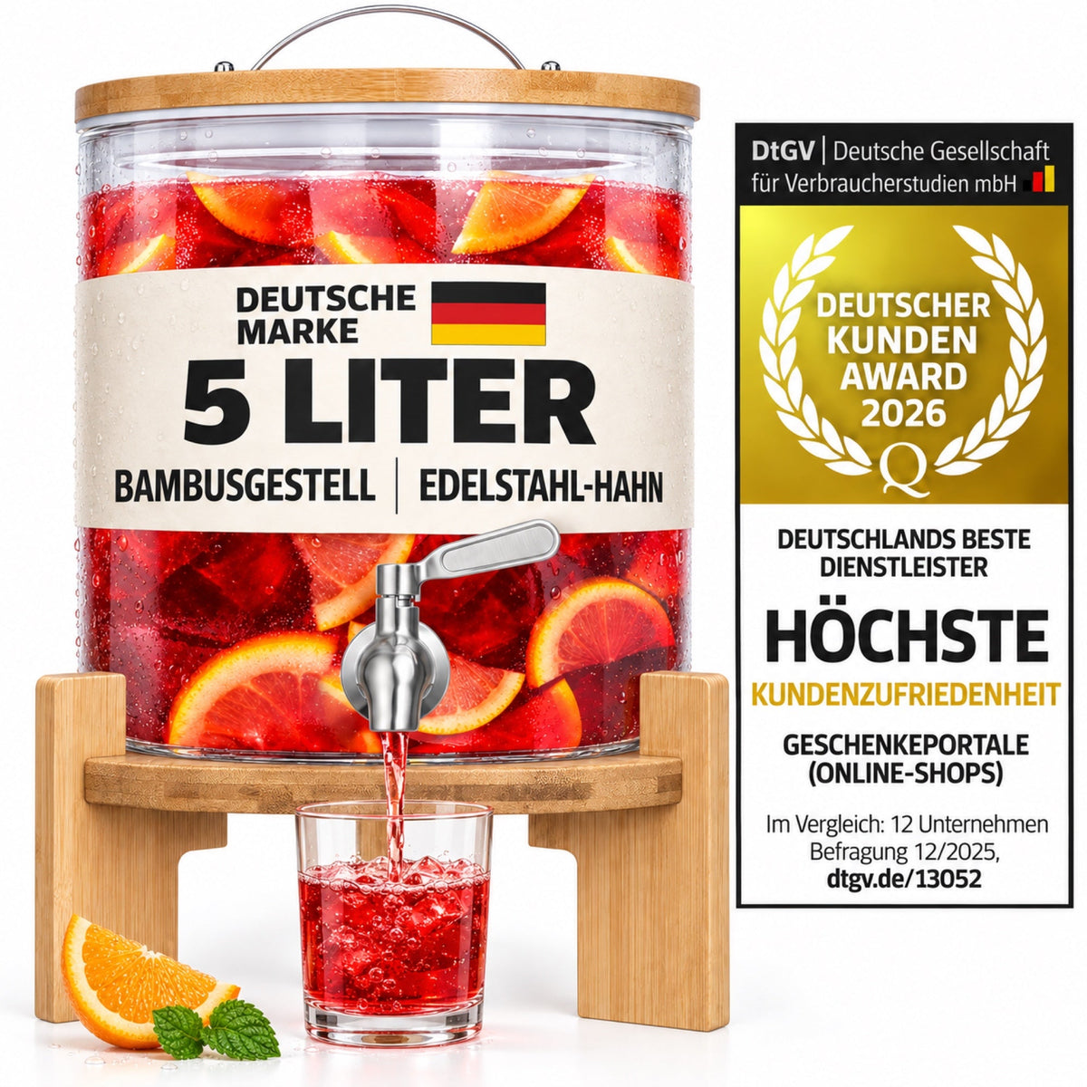 5 Liter Getränkespender – sauberes Amazon-Hauptbild, SKU 44055421