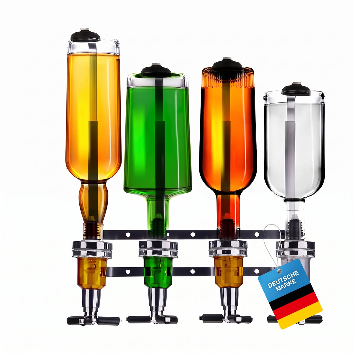4-fach Wand-Spirituosenspender - Hochwertiger Bar-Butler & Portionierer