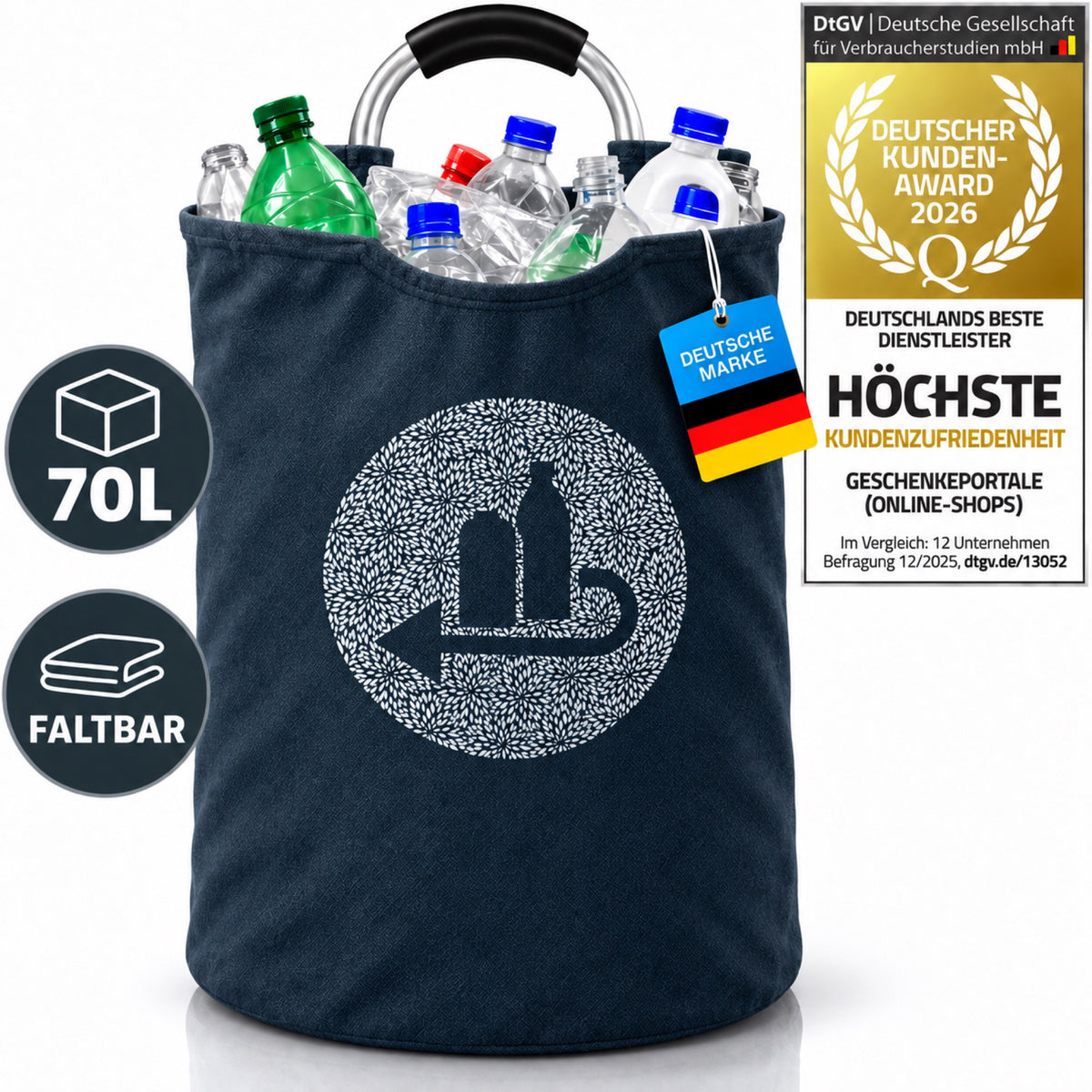 Faltbarer Flaschensammler & Leergutkorb 70L – Stabil & Robust